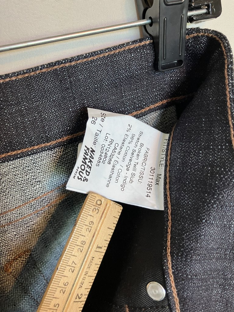 Naked And Famous Denim Max In Broken Twill Size 26 — image 7 of 7